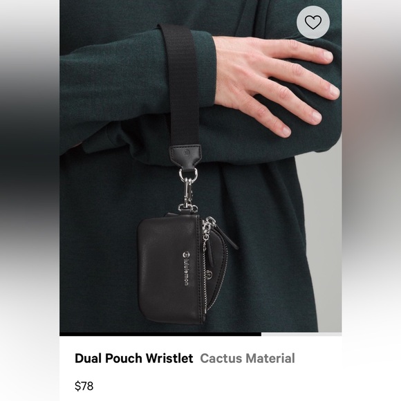 NWT- Lululemon Cactus Dual Pouch- Black & Silver- Leather/Cactus 🌵 Material - Picture 3 of 13